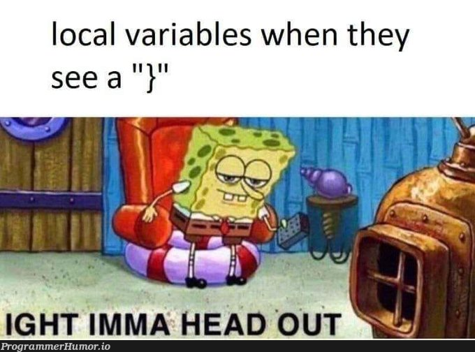 Local variable | variables-memes, loc-memes | ProgrammerHumor.io