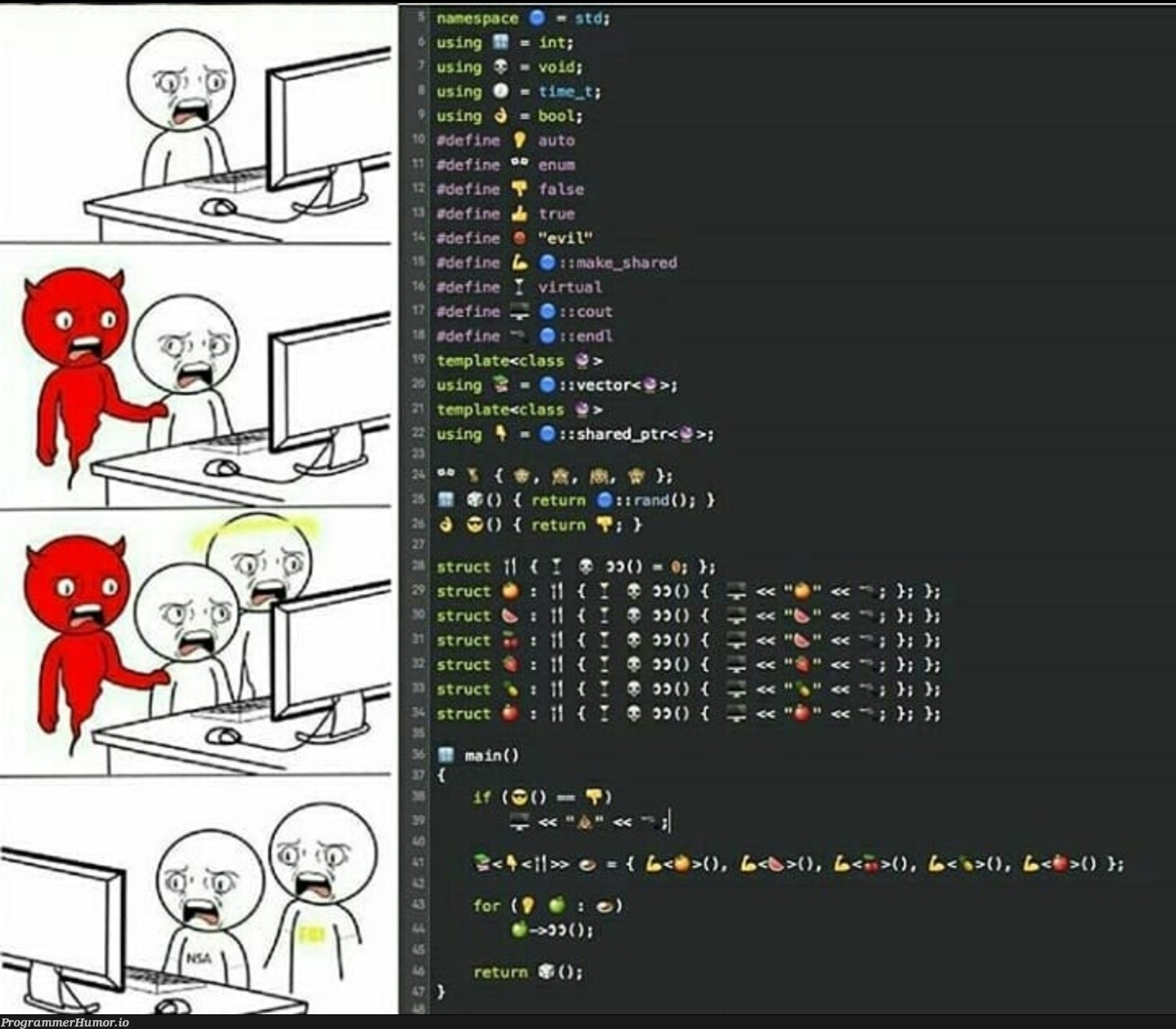 A different way of code | code-memes, IT-memes | ProgrammerHumor.io