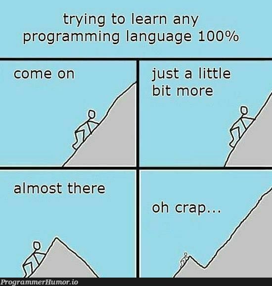 "it can't be that much different from other languages..." | programming-memes, program-memes, try-memes, language-memes, programming language-memes | ProgrammerHumor.io