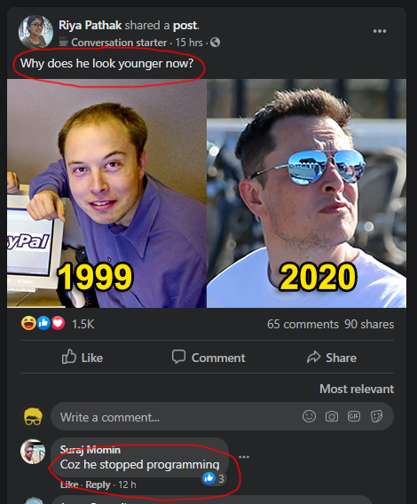 Elon stopped programming | programming-memes, program-memes, comment-memes | ProgrammerHumor.io