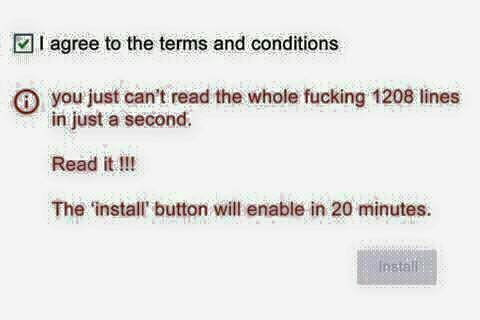 Read before you agree! - I so want to code this on all my apps! | code-memes, IT-memes | ProgrammerHumor.io