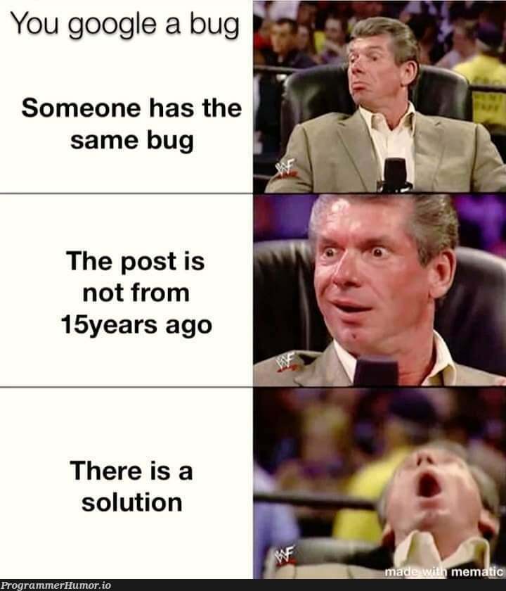 And that solution doesn't work for u😈 | google-memes, bug-memes | ProgrammerHumor.io