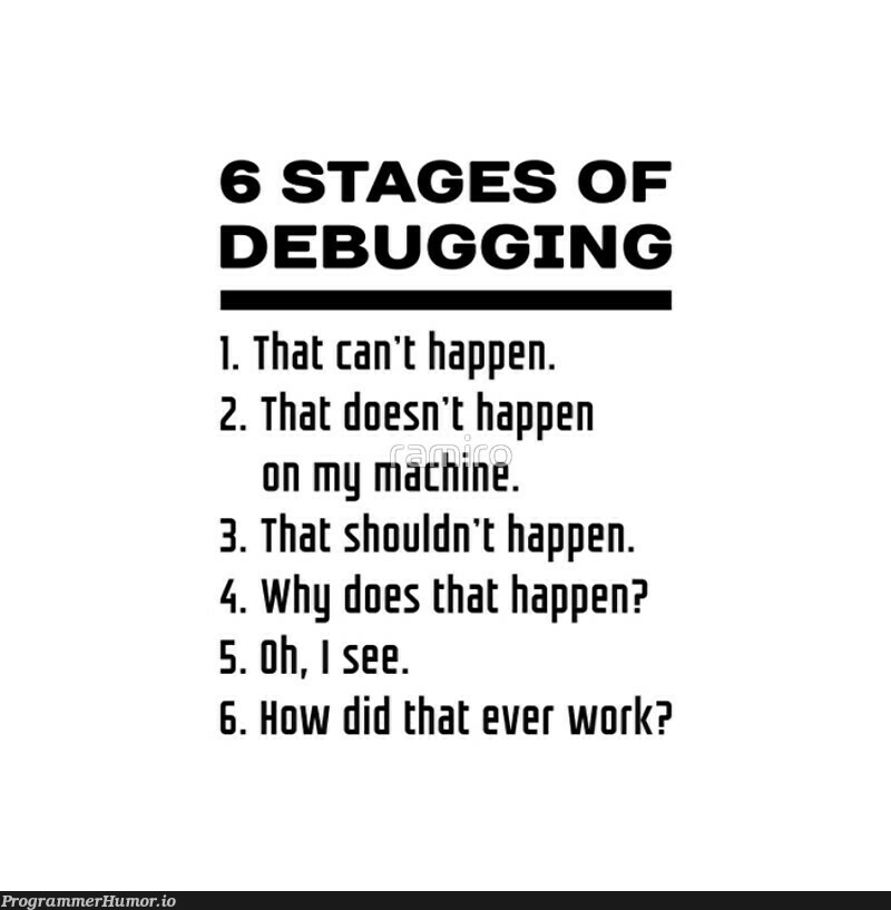 If debugging is the process of removing software bugs, then programming must be the process of putting them in. | programming-memes, software-memes, program-memes, debugging-memes, bugs-memes, bug-memes, machine-memes, debug-memes, mac-memes | ProgrammerHumor.io