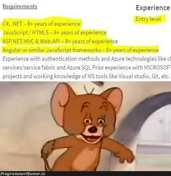 relevant requirements? NEVER | html-memes, javascript-memes, tech-memes, java-memes, web-memes, try-memes, git-memes, requirements-memes, visual studio-memes, sql-memes, asp.net-memes, .net-memes, angular-memes, azure-memes, authentication-memes, edge-memes, c#-memes, ML-memes, framework-memes | ProgrammerHumor.io