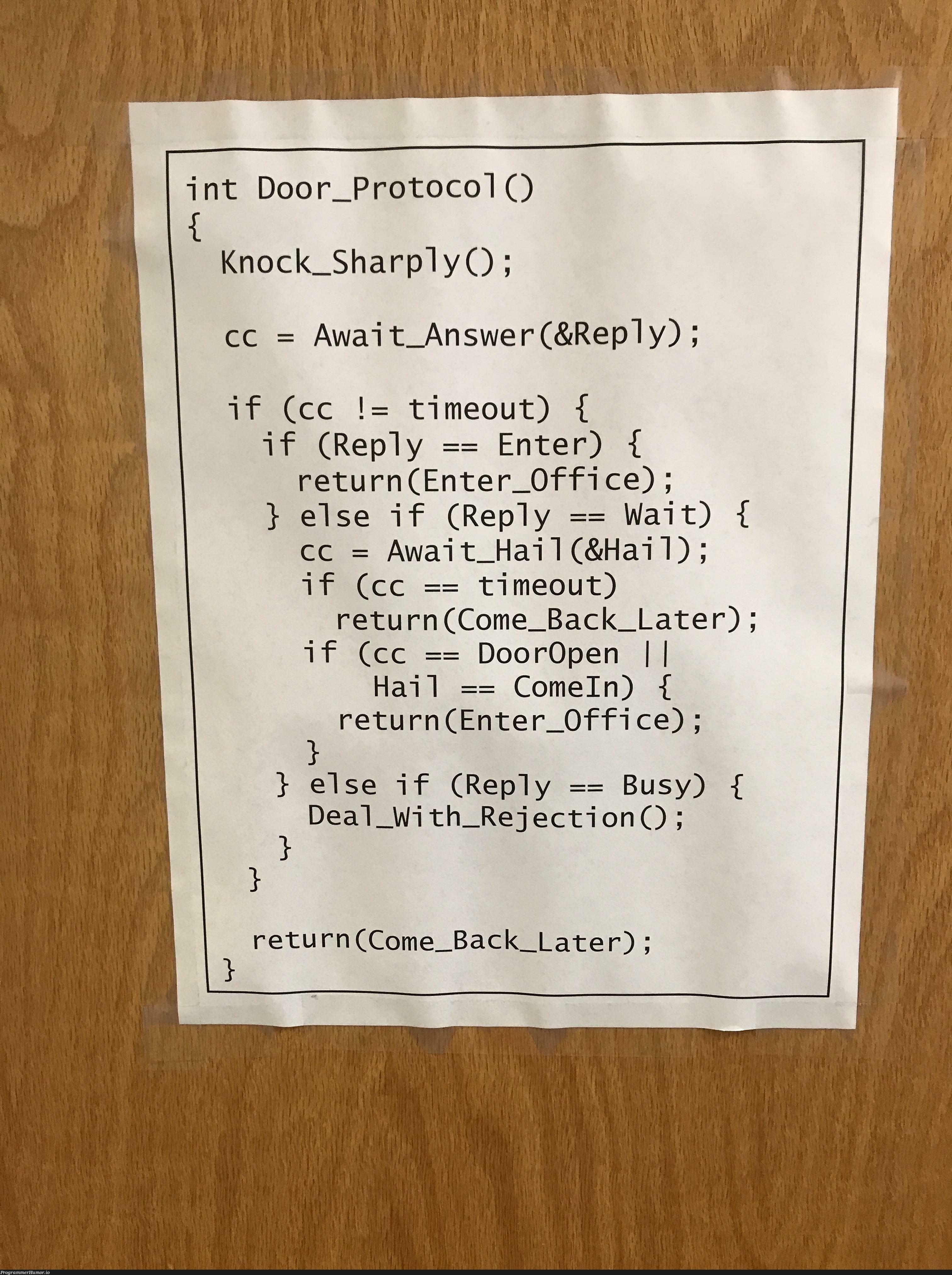 Sign on the professor’s door | ProgrammerHumor.io