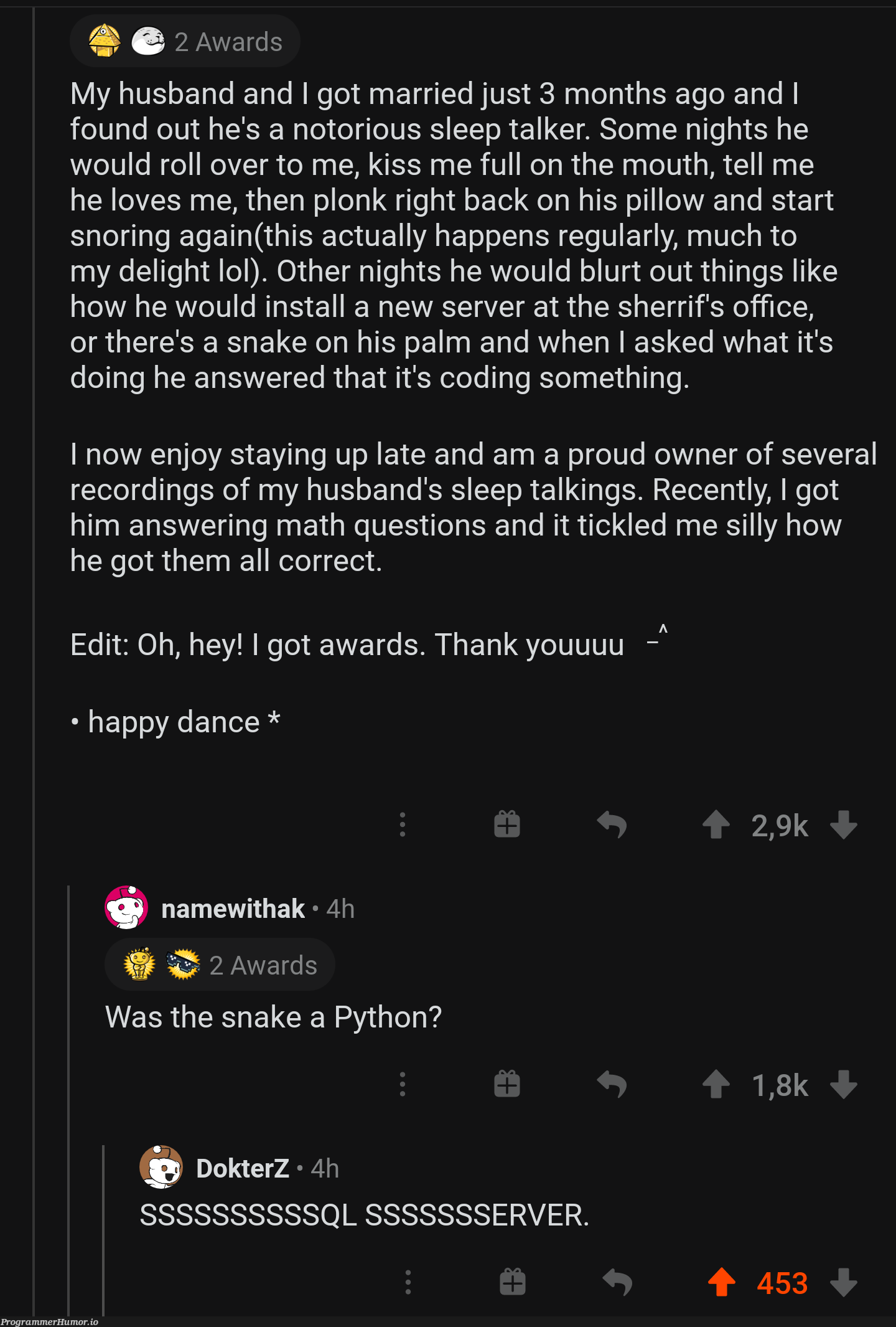 When programming even haunts you in your sleep | programming-memes, coding-memes, python-memes, program-memes, server-memes, sql-memes, IT-memes, rds-memes | ProgrammerHumor.io