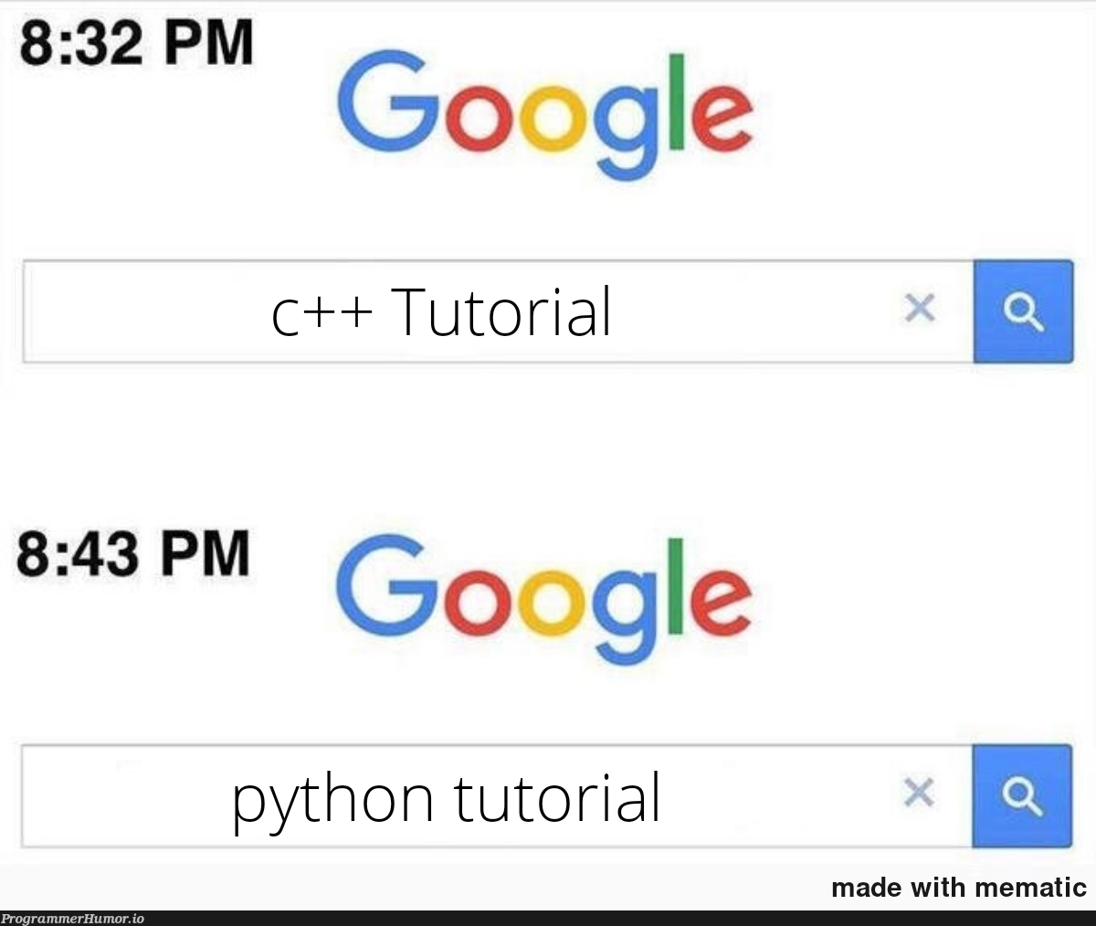 Yeah c++ is definitely not easy to learn | python-memes, google-memes, c++-memes | ProgrammerHumor.io