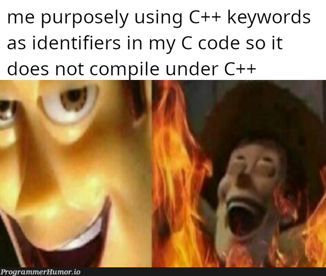 extern "C": Am I a joke to you? | code-memes, c++-memes, c-memes, IT-memes, rds-memes, ide-memes | ProgrammerHumor.io