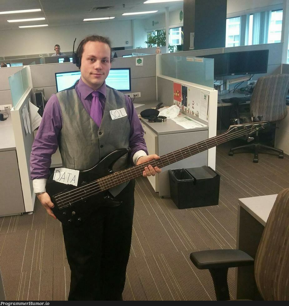 Halloween costume - SQL "Server" and his DataBass | server-memes, data-memes, sql-memes | ProgrammerHumor.io