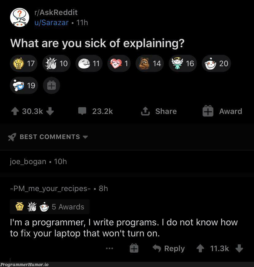 The universal struggle of programmers | programmer-memes, program-memes, fix-memes, reddit-memes, rds-memes, laptop-memes, comment-memes | ProgrammerHumor.io