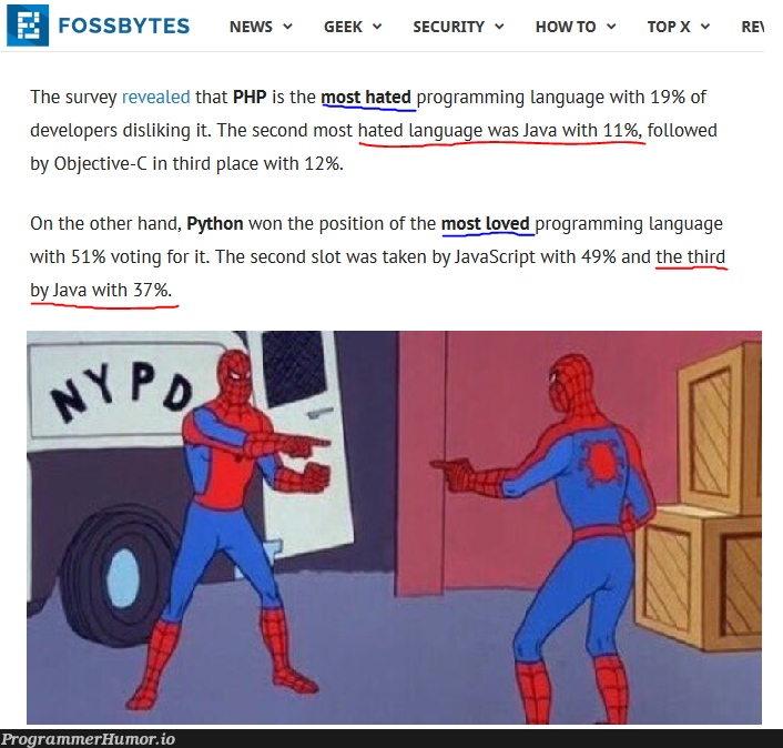 The state of the community's feelings of java | programming-memes, developer-memes, javascript-memes, php-memes, java-memes, python-memes, geek-memes, program-memes, security-memes, object-memes, language-memes, programming language-memes | ProgrammerHumor.io