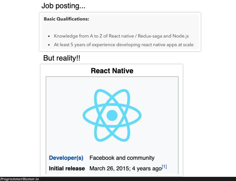 They should've added time traveler to the qualifications | developer-memes, ux-memes, react-memes, node-memes, node.js-memes, react native-memes, facebook-memes, release-memes, edge-memes | ProgrammerHumor.io