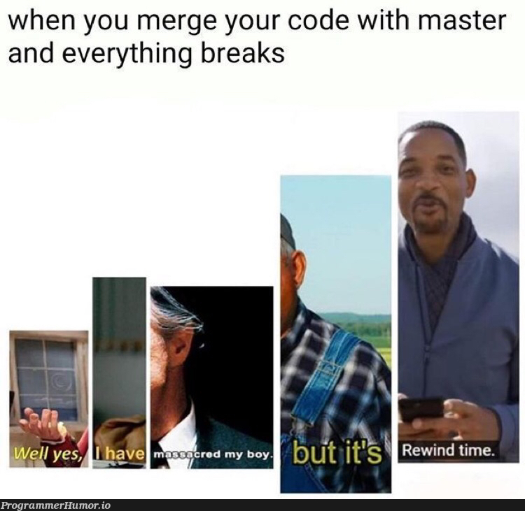 git merge master | code-memes, git-memes | ProgrammerHumor.io