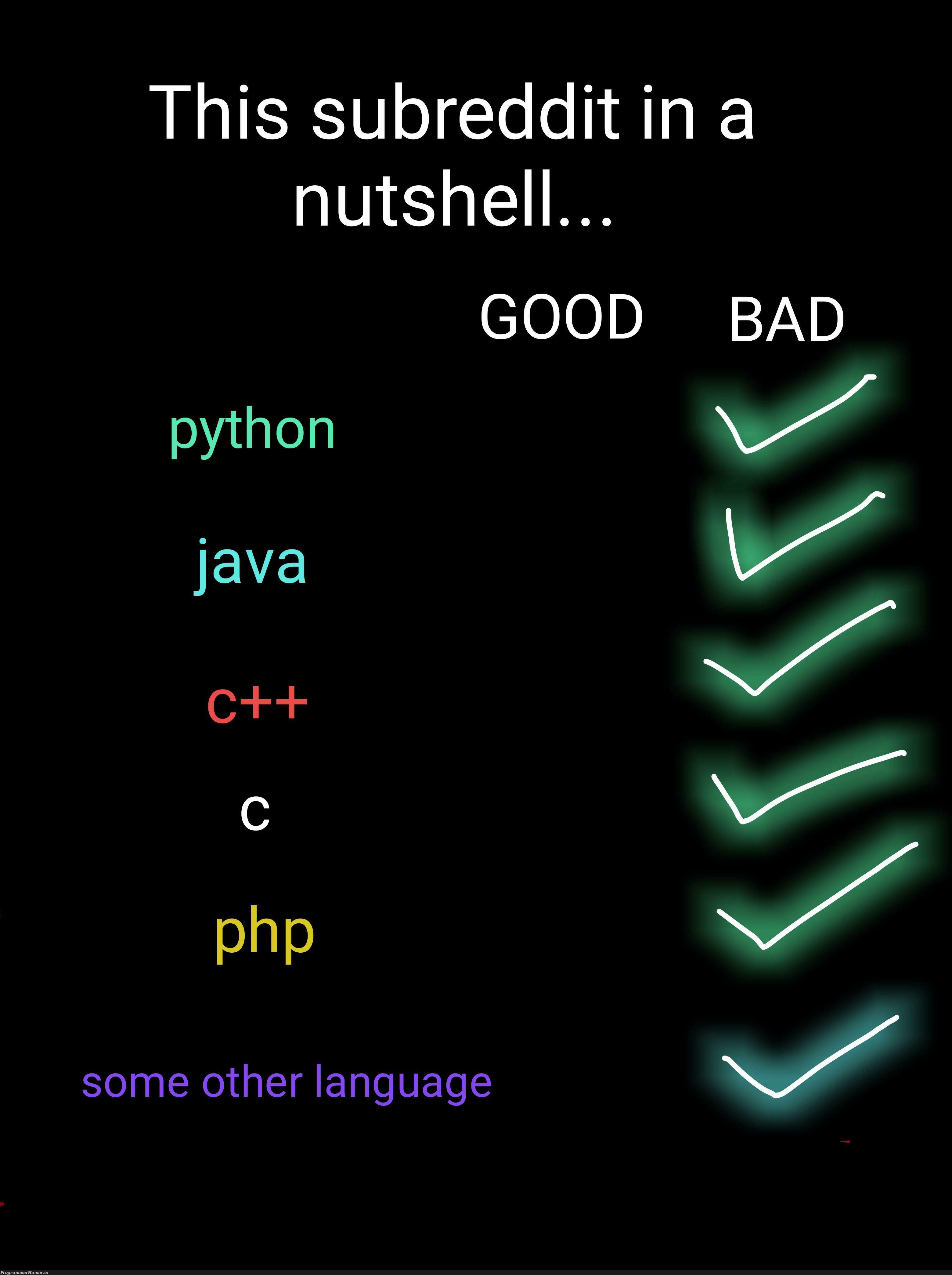 I mean...don't hate me!!! | php-memes, python-memes, shell-memes, reddit-memes, subreddit-memes, language-memes | ProgrammerHumor.io