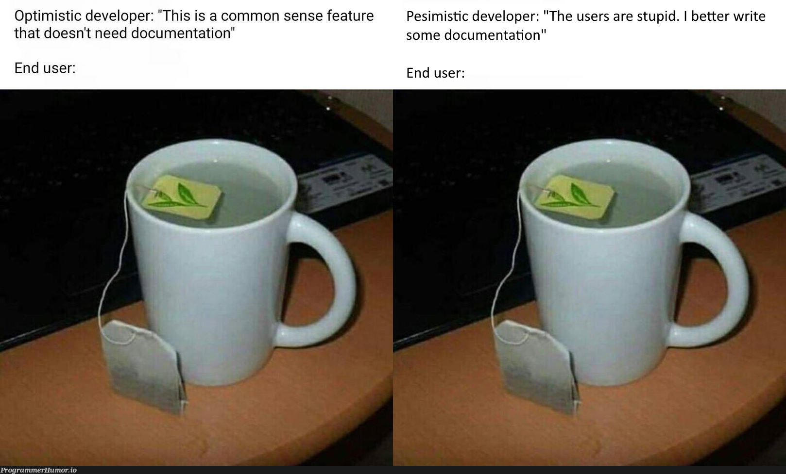 To write documentation or to not write documentation | developer-memes, documentation-memes, feature-memes | ProgrammerHumor.io