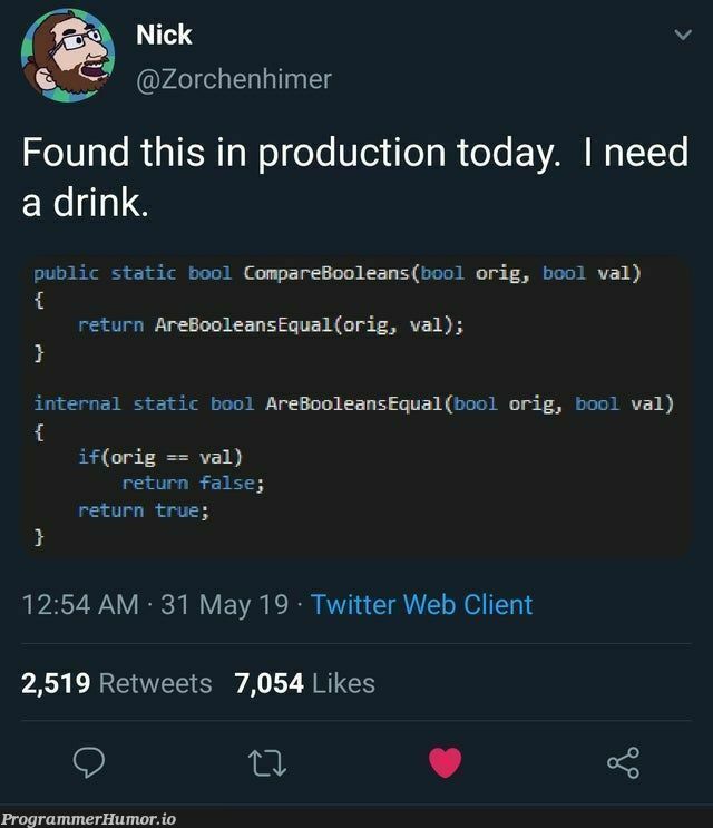 Who else needs a Beer after reading this? | web-memes, cli-memes, production-memes, twitter-memes, retweet-memes, public-memes, product-memes | ProgrammerHumor.io