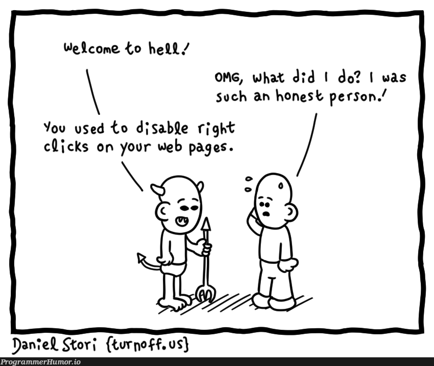 Disabled right clicks | web-memes, cli-memes | ProgrammerHumor.io