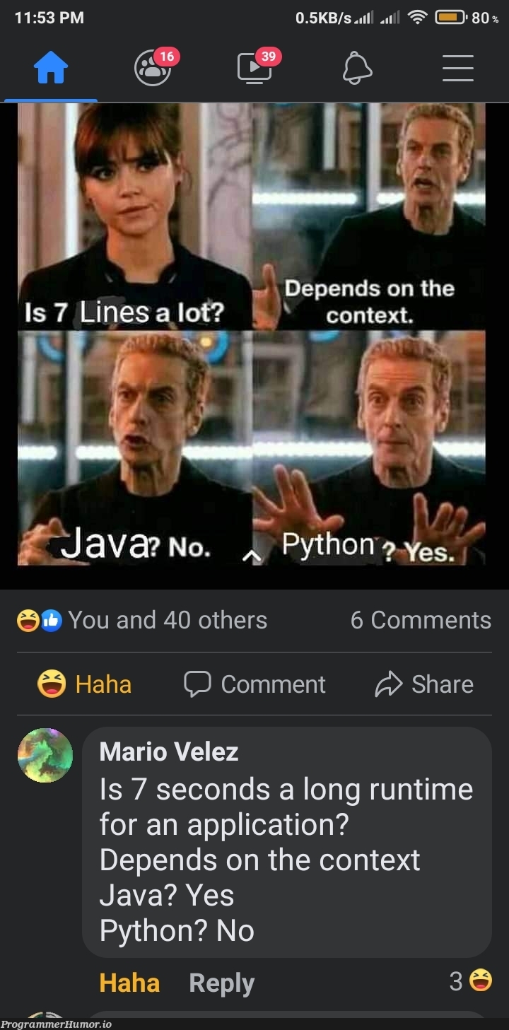 Biggest burn 🔥 in the century 🤣 | java-memes, python-memes, runtime-memes, comment-memes | ProgrammerHumor.io