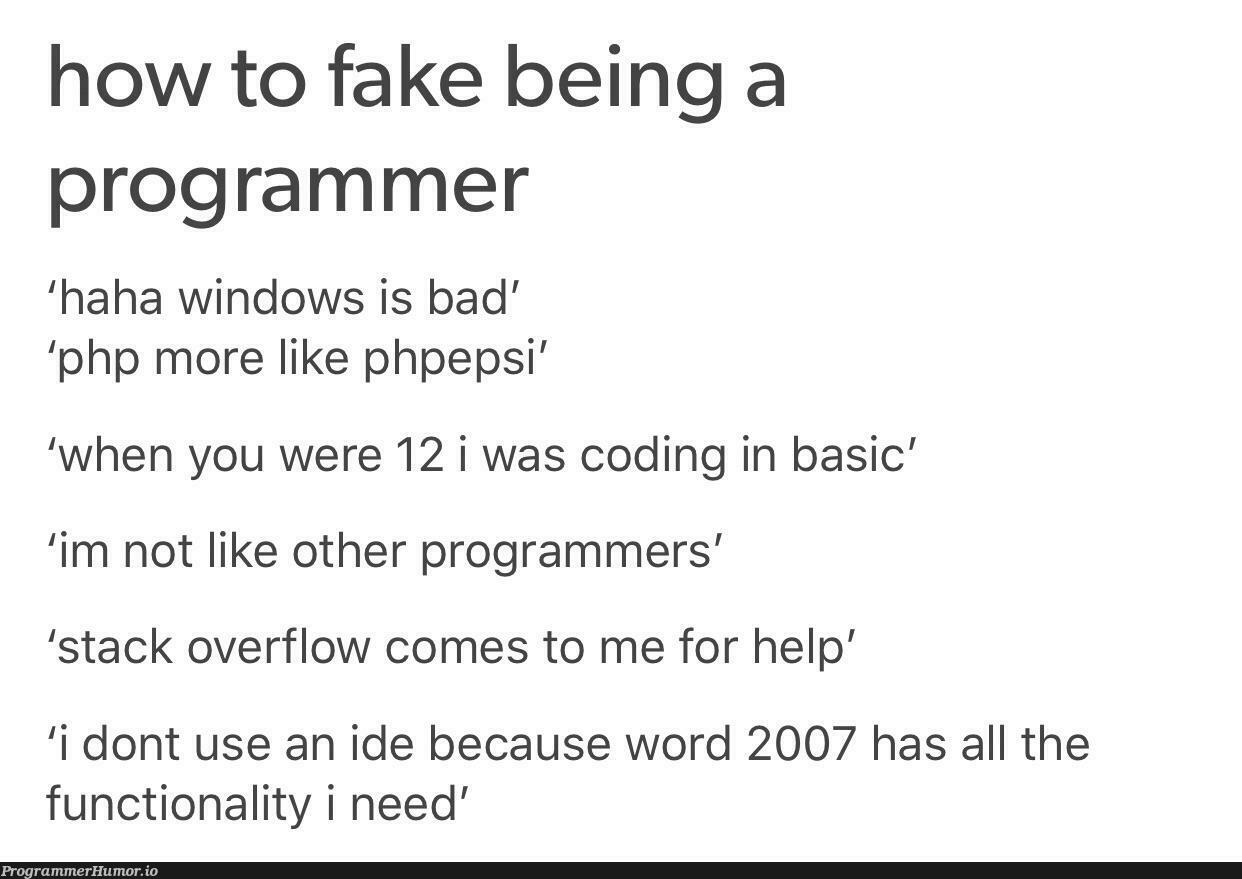 Stack overflow comes to ME for help. | programmer-memes, coding-memes, php-memes, stack-memes, stack overflow-memes, program-memes, windows-memes, function-memes, overflow-memes, ide-memes | ProgrammerHumor.io