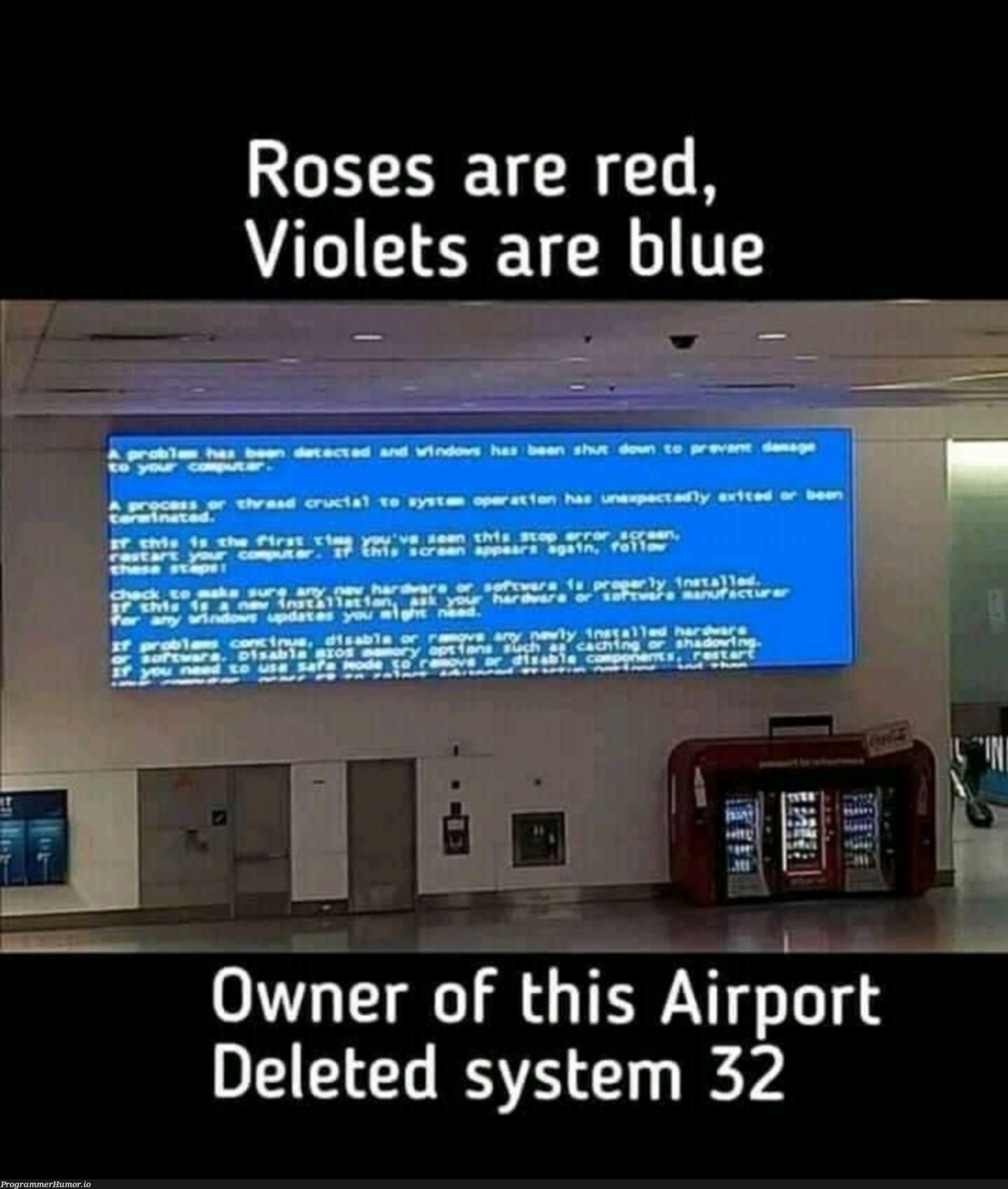 Blue screen | ProgrammerHumor.io