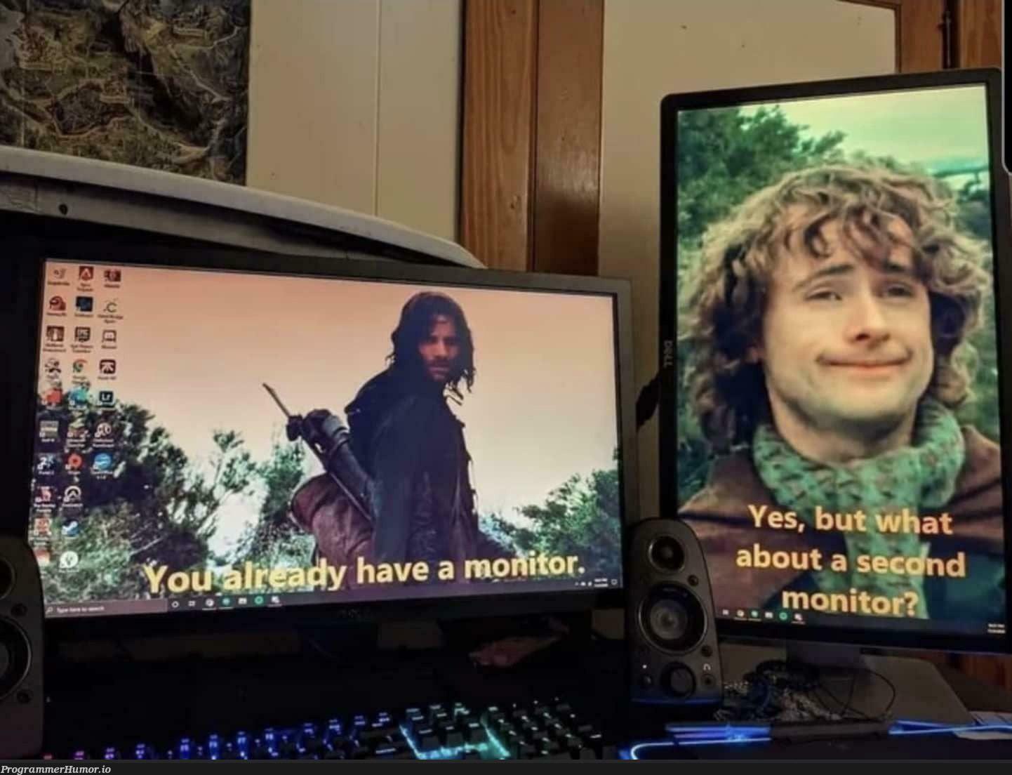 And the 2nd Monitor has to be portrait | monitor-memes | ProgrammerHumor.io