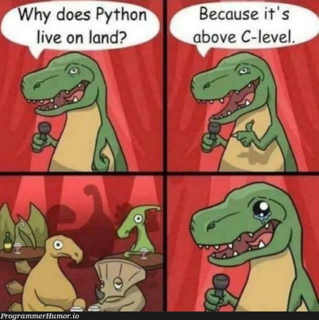 Why does python live on land? | python-memes | ProgrammerHumor.io