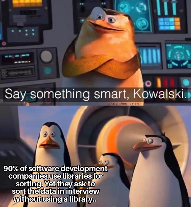 Kowalski should inverse binary tree.. | software-memes, development-memes, c-memes, binary-memes | ProgrammerHumor.io