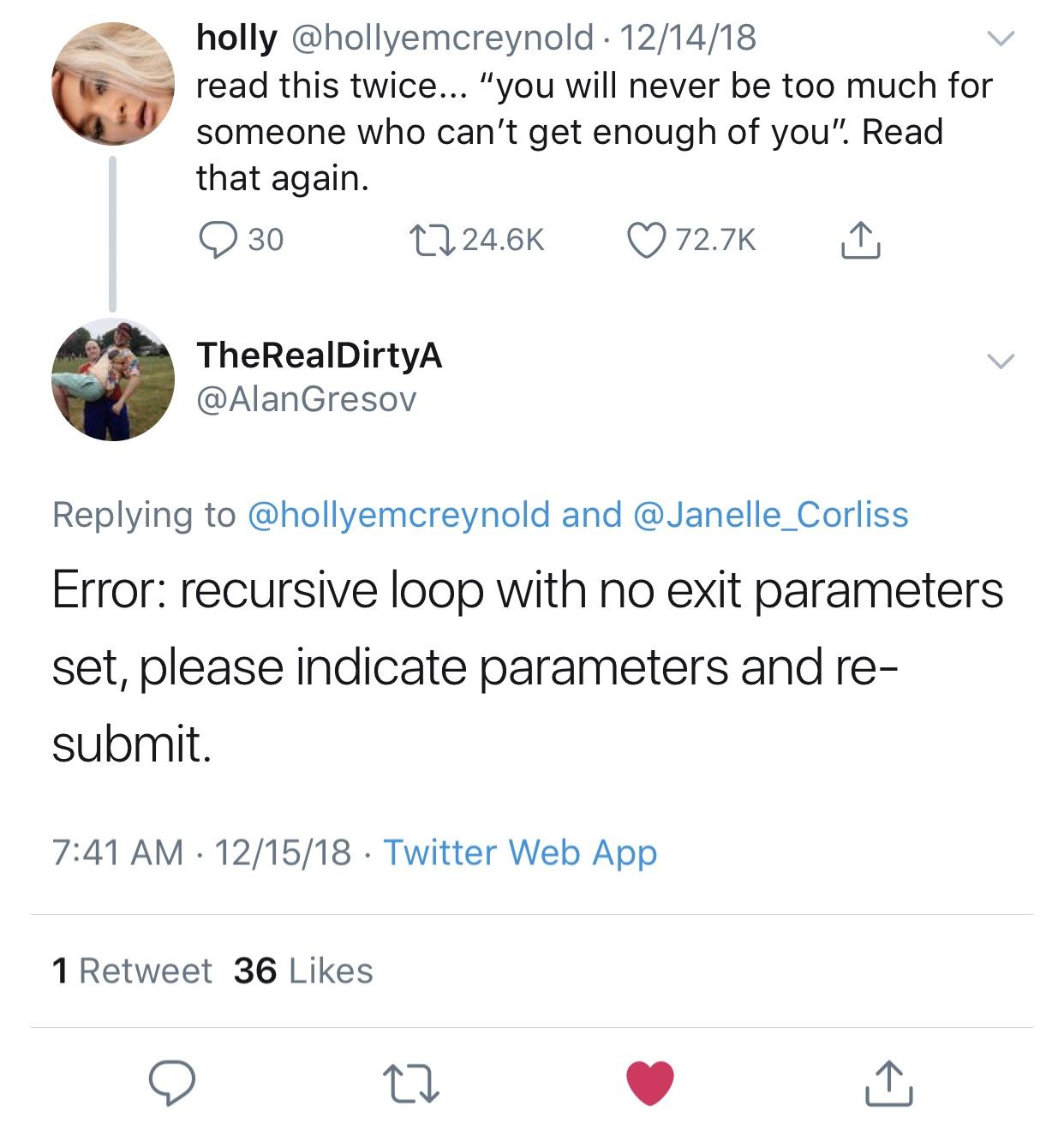 I’m quickly running out of memory... | web-memes, oop-memes, error-memes, recursive-memes, twitter-memes, retweet-memes | ProgrammerHumor.io