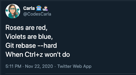 Roses are red, violets are blue... | code-memes, web-memes, git-memes, twitter-memes | ProgrammerHumor.io