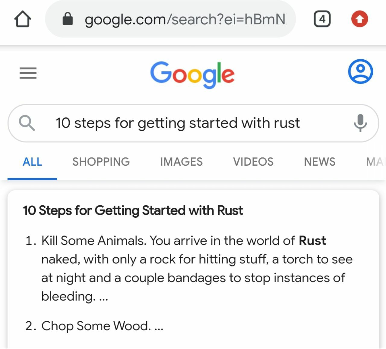 Learning rust. | google-memes, image-memes, search-memes, ide-memes, rust-memes | ProgrammerHumor.io