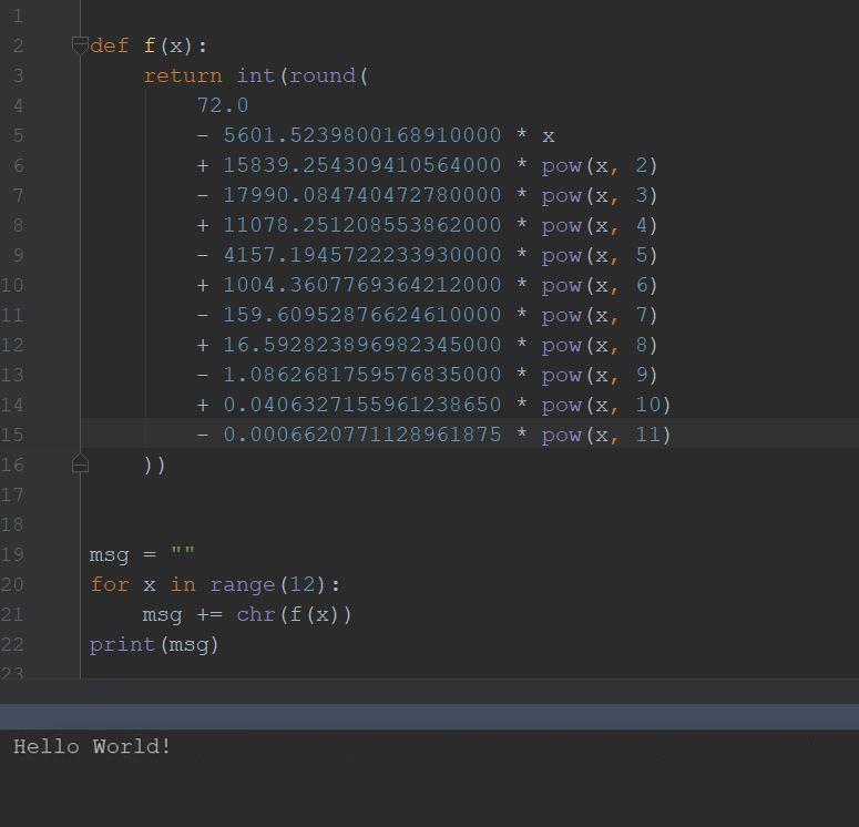 "Hello World!" using linear algebra and polynomial curve fitting | ProgrammerHumor.io