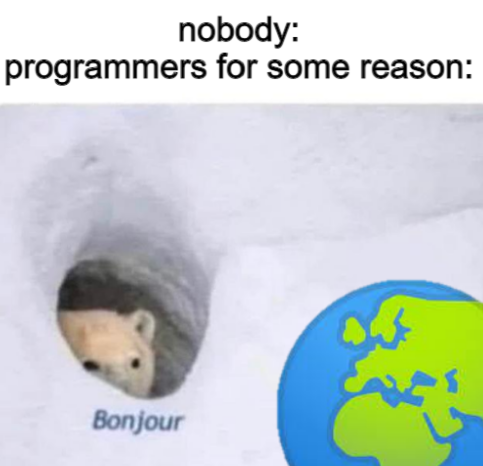 bonjour earth | programmer-memes, program-memes | ProgrammerHumor.io