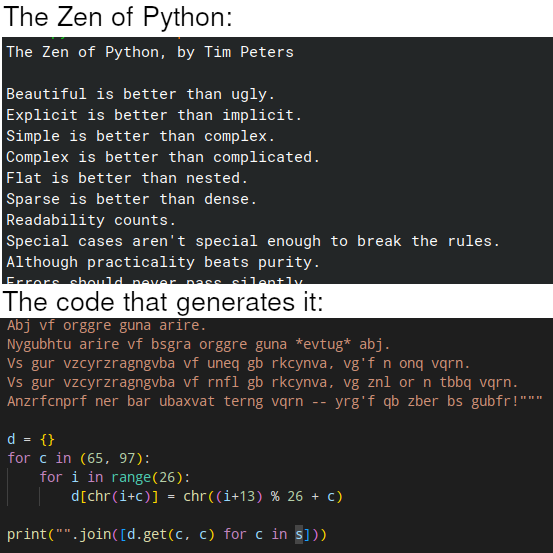 python3 -c "import this" | code-memes, python-memes, vba-memes, c-memes | ProgrammerHumor.io