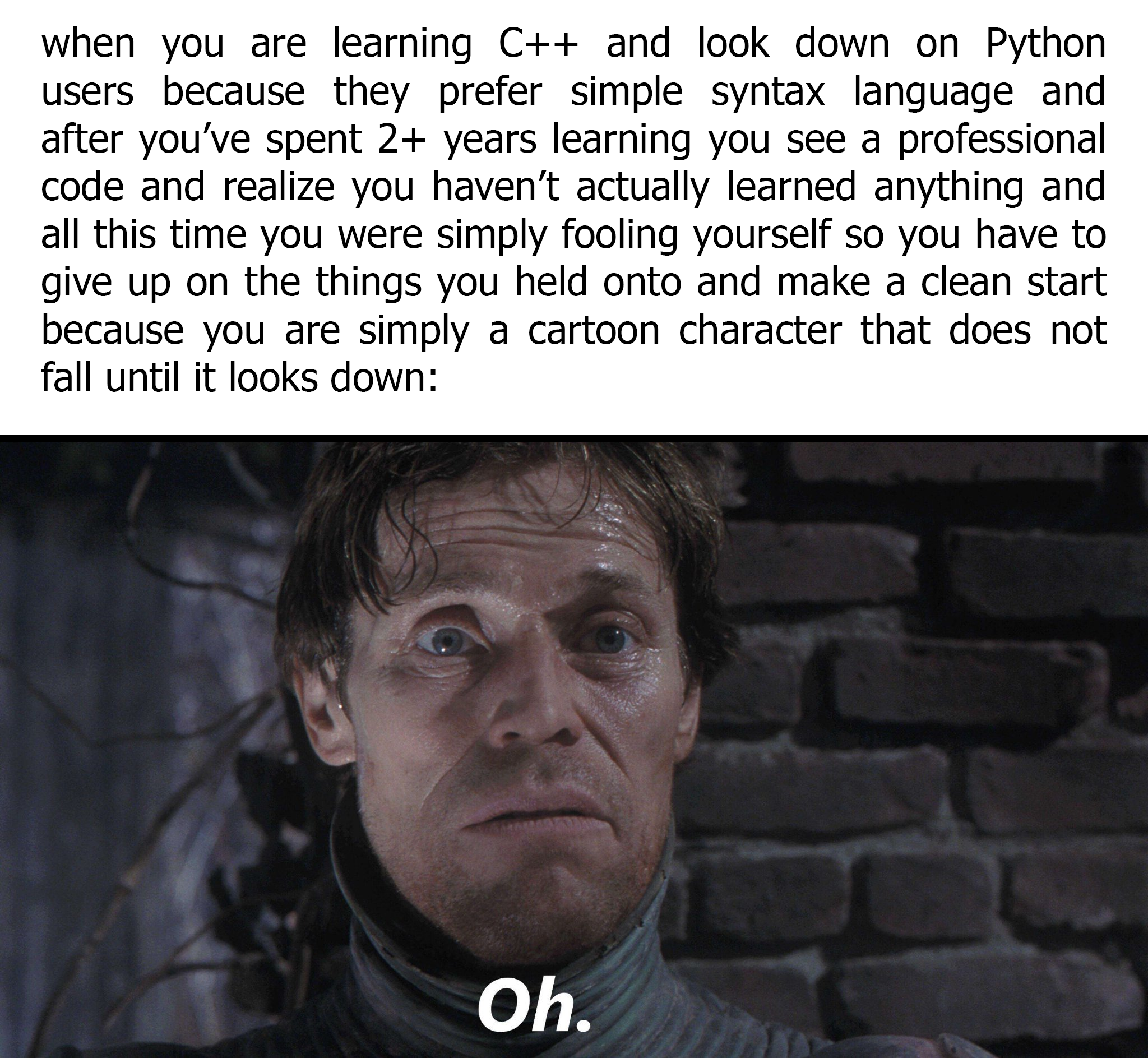 happened to a friend of mine. | code-memes, python-memes, c++-memes, IT-memes, language-memes | ProgrammerHumor.io