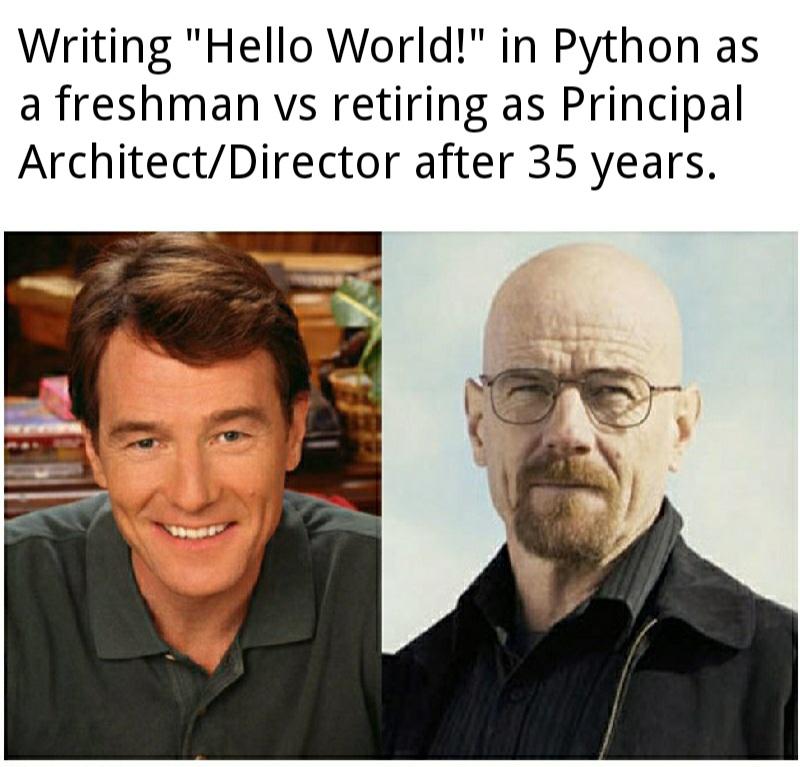 Aging gracefully | python-memes | ProgrammerHumor.io