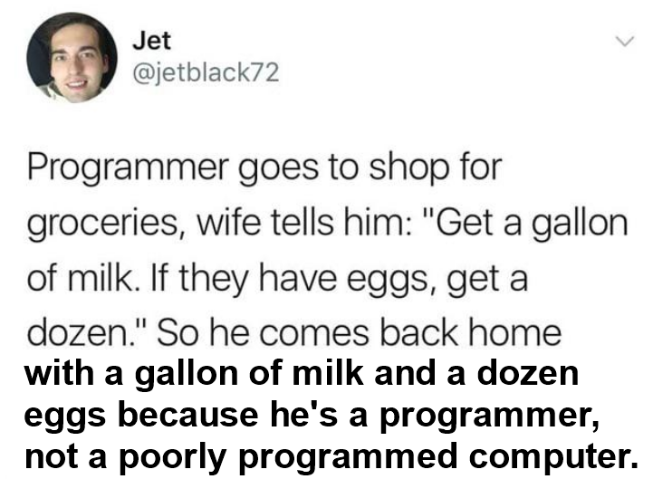 I'm sure his wife was thankful | programmer-memes, computer-memes, program-memes | ProgrammerHumor.io