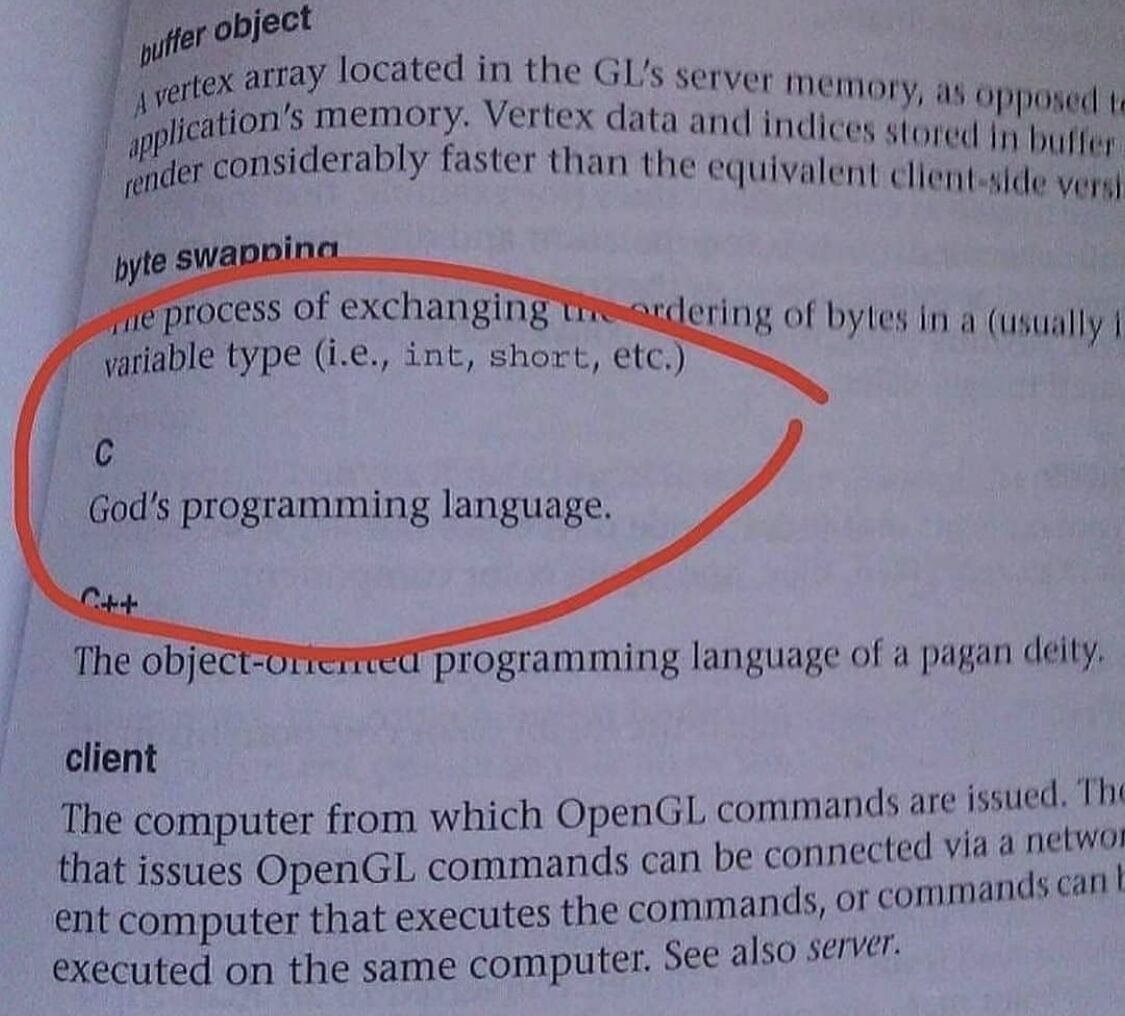 That's Holy C | programming-memes, computer-memes, program-memes, server-memes, loc-memes, command-memes, data-memes, object-memes, c-memes, cli-memes, ide-memes, ML-memes, language-memes, programming language-memes | ProgrammerHumor.io