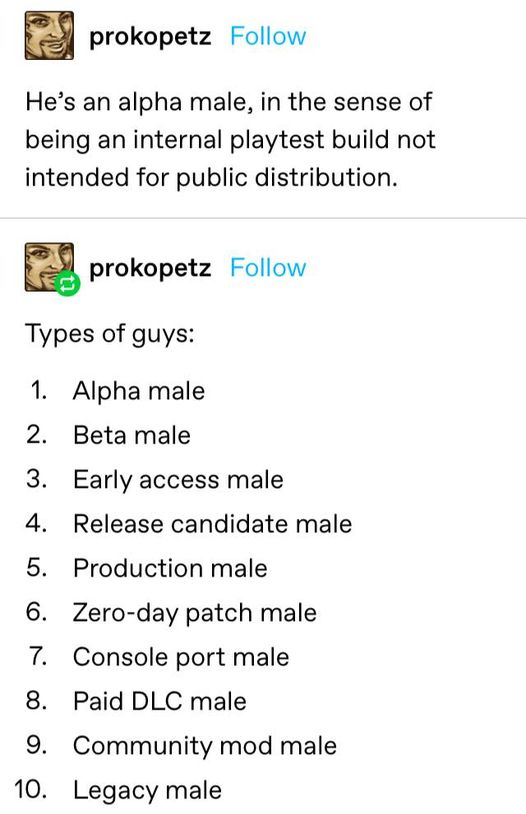 Types of guys | test-memes, date-memes, release-memes, production-memes, console-memes, public-memes, product-memes | ProgrammerHumor.io