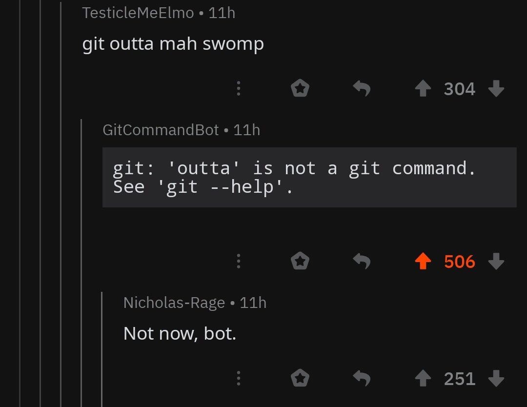 git commit, git push | test-memes, command-memes, git-memes, bot-memes | ProgrammerHumor.io