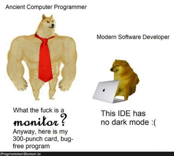 No dark mode 🥺 | programmer-memes, developer-memes, software-memes, computer-memes, software developer-memes, program-memes, bug-memes, ide-memes | ProgrammerHumor.io