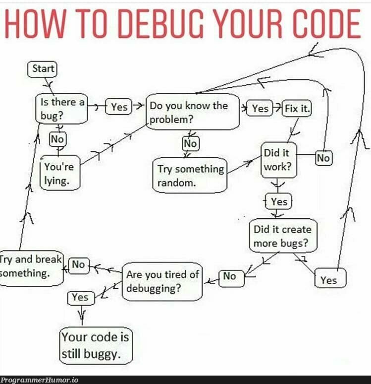 How To Debug Your Code 101 | code-memes, bugs-memes, bug-memes, debug-memes, IT-memes | ProgrammerHumor.io