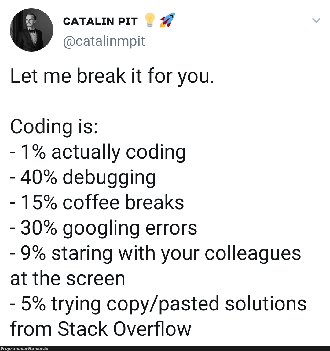 0% fun | coding-memes, stack-memes, stack overflow-memes, try-memes, debugging-memes, errors-memes, bug-memes, error-memes, debug-memes, overflow-memes, IT-memes | ProgrammerHumor.io