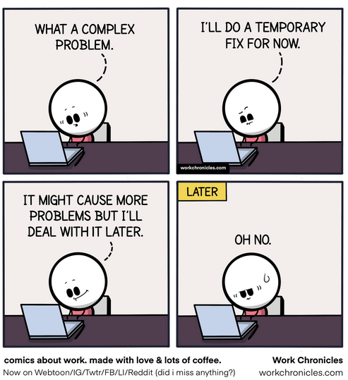 Temporary fix | web-memes, fix-memes, reddit-memes, IT-memes, cs-memes | ProgrammerHumor.io