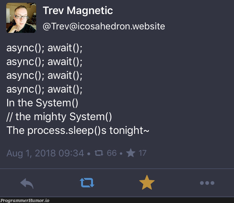 The process sleeps tonight | web-memes, website-memes | ProgrammerHumor.io