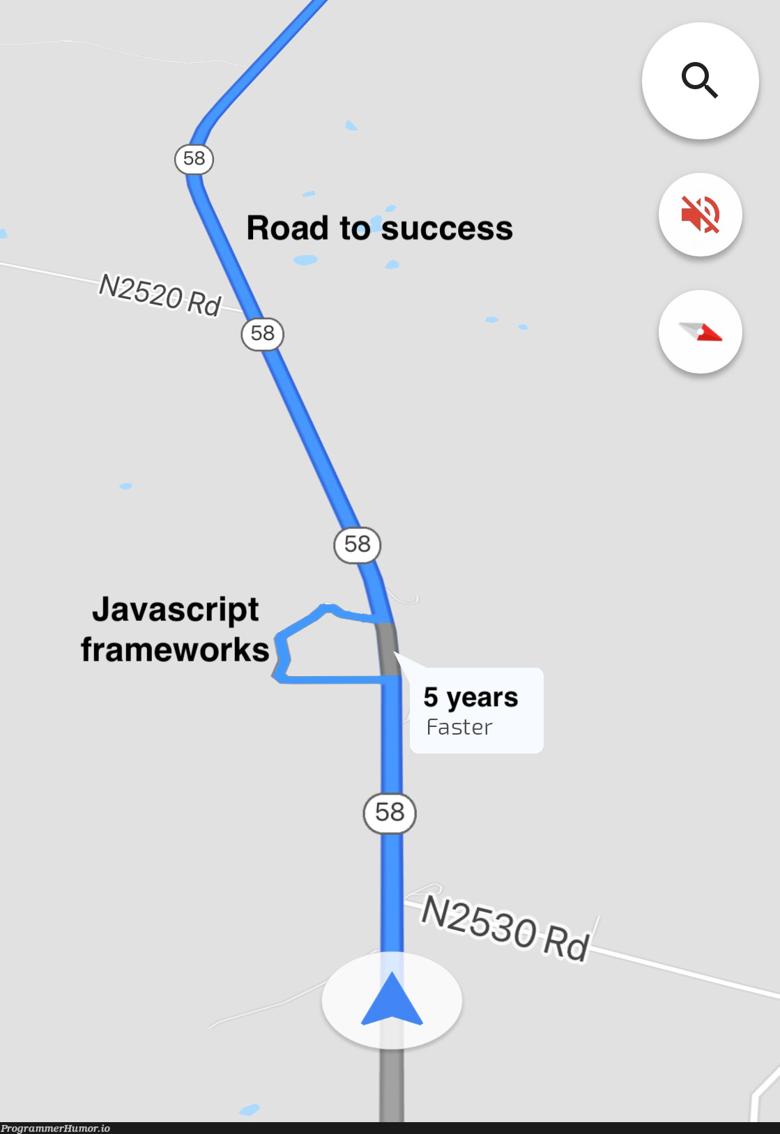 I took a wrong turn | javascript-memes, java-memes, framework-memes | ProgrammerHumor.io