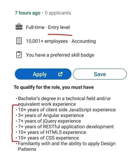 Not sure if they're looking for an employee or a god | html-memes, css-memes, javascript-memes, tech-memes, java-memes, development-memes, design-memes, try-memes, jquery-memes, angular-memes, rest-memes, cli-memes, query-memes, ide-memes, ML-memes, cs-memes | ProgrammerHumor.io