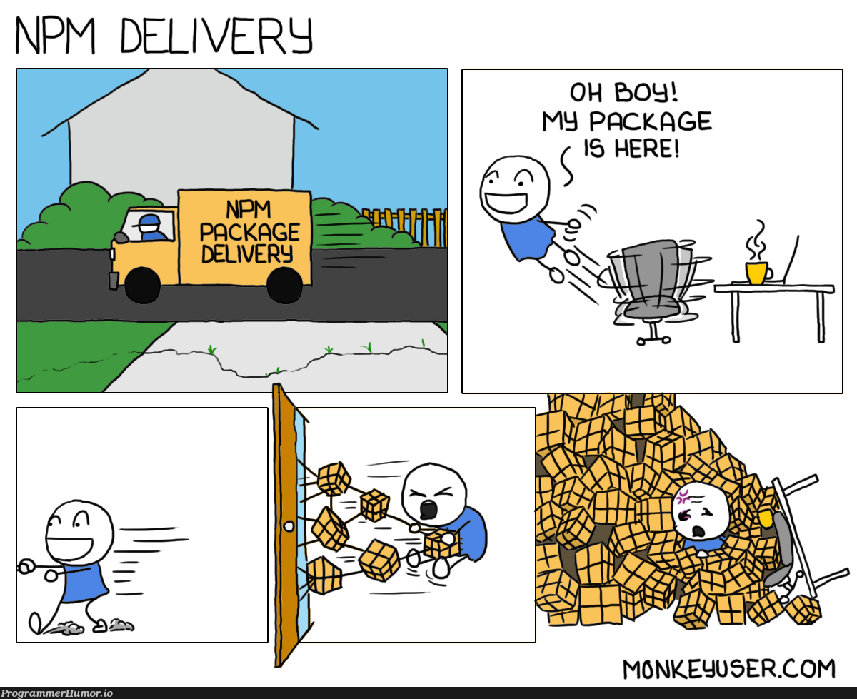 NPM package delivery | npm-memes | ProgrammerHumor.io