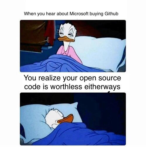 Corporate mergers | code-memes, git-memes, github-memes, microsoft-memes, open source-memes, source code-memes | ProgrammerHumor.io