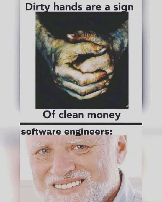 All I have is clean money and pain | software-memes, engineer-memes, software engineer-memes | ProgrammerHumor.io