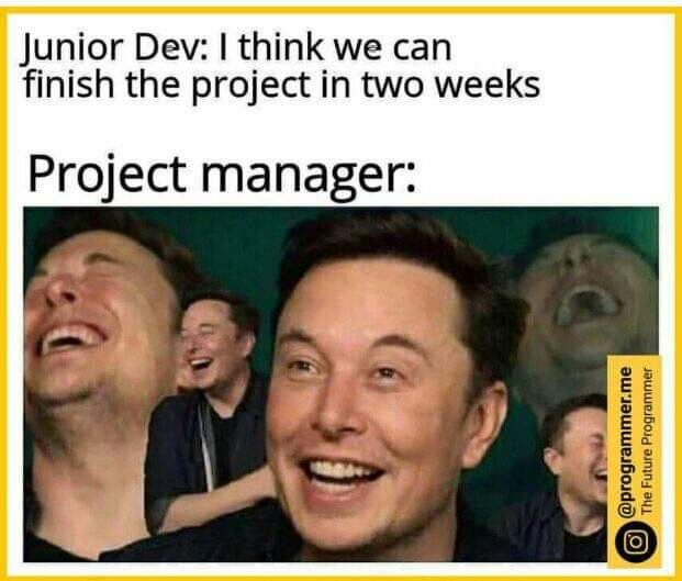 2 weeks huh. | manager-memes | ProgrammerHumor.io